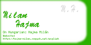 milan hajma business card